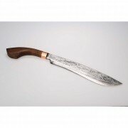 MY Parang Golok 135 Machete 12.25" Carbon Steel Blade, Wood Handle, Nylon Sheath