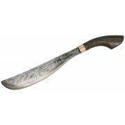 MY Parang Bulan Machete 12" Carbon Steel Blade, Beech Wood Handle, Nylon Sheath